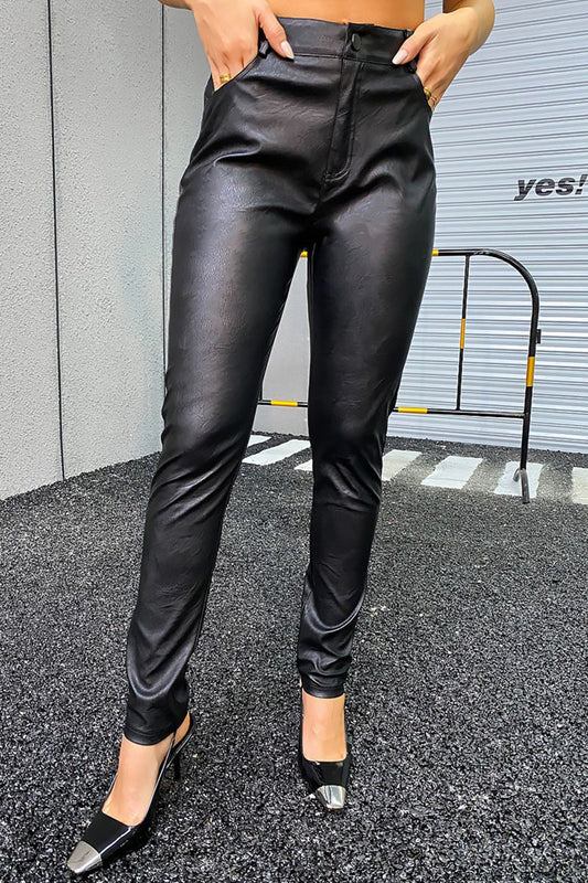 Casual Solid Patchwork Regular High Waist Pencil Solid Color Bottoms